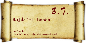 Bajári Teodor névjegykártya